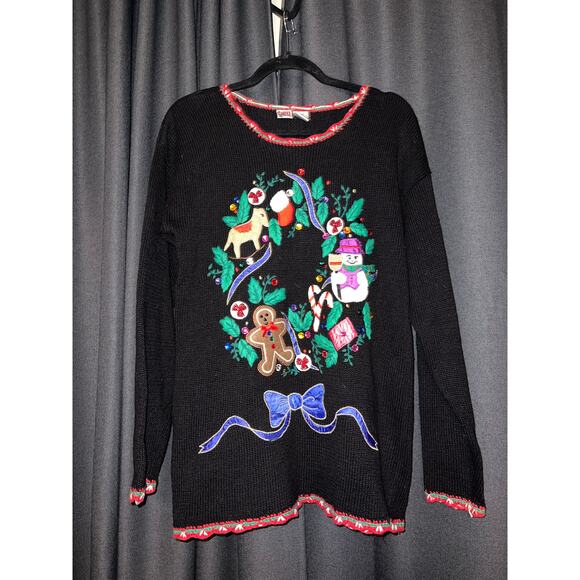 Ugly Christmas Sweater Vintage Xmas Size Large - Picture 1 of 3